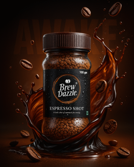 Espresso Shot Brew dazzle | 100 gm Coffee Jar | Premium 100% Arabica Instant Coffee Granules | 100% Pure Arabica | Strong Instant Coffee